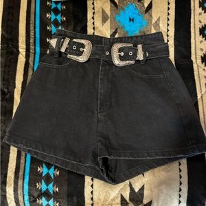 Double Buckle Belt and matching Black shorts